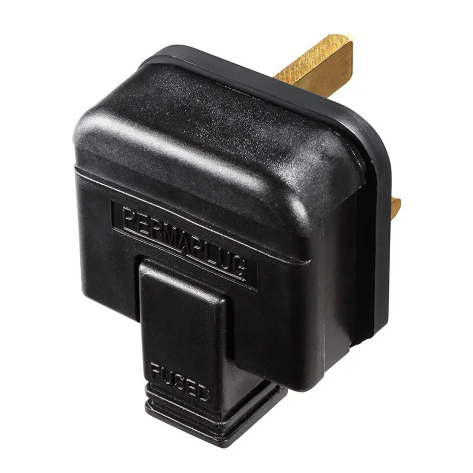 MK ELECTRIC BLACK UK 3 Pin Heavy Duty IMPACT RESISTANT Rewireable Plug 3, 5, 10 or 13 Amp
