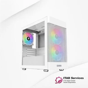 SAMA ARGB-Q5-W White USB3.0 Tempered Glass Micro ATX Tower PC Case - Photo 1/1