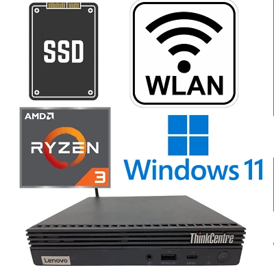 Lenovo ThinkCentre M75q Gen 2 AMD Ryzen 3 5300GE WLAN RAM DDR4 NVME SSD Mini PC - Bild 1 von 4