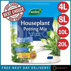 HOUSEPLANT POTTING MIX COMPOST SOIL PEAT FREE SERAMIS HOUSE PLANT 4-20L WESTLAND - Picture 1 of 74