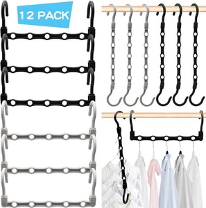 College Dorm Room Essentials Closet Organizer,12 Pack Stronger Black/Grey  - Picture 1 of 2