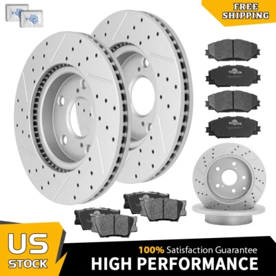 Rotores perforados delanteros y traseros de 275 mm + pastillas de freno para Toyota Rav4 2006-2018 Foto 1 de 4