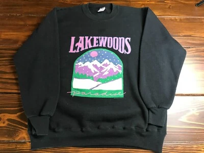 Suéter JERZEES, Para Hombre Talla Grande, Negro, Vintage, Lakewoods Paradise Foto 1 de 4