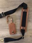VTG Leather LL BEAN Duck Embossed Leather Luggage Tote Travel Bag Tag Strap Lot