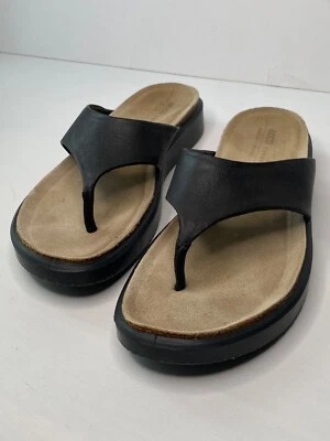 Sandalias de Tanga ECCO Corksphere Para Mujer Talla 8.5 Cuero Negro EU 39 Zapatos Foto 1 de 4
