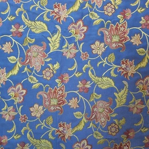 Robert Allen Bromsgrove Dresden Blue Jacobean Jacquard Decor Fabric OOP 1.2 YDS - Picture 1 of 19