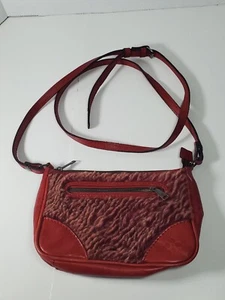 Patricia Nash Paullo Boho Sherpa Red Italian Leather Crossbody Bag Purse - Picture 1 of 10