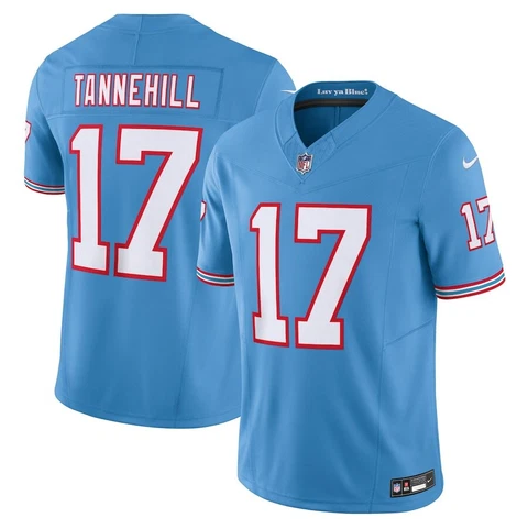 Tennessee Titans Ryan Tannehill Nike Blue Oilers Throwback FUSE Limited Jersey Cover