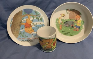 Melaware Disney Winnie the Pooh Child's Plate Bowl & Cup Set Melmex 1965 - Picture 1 of 18