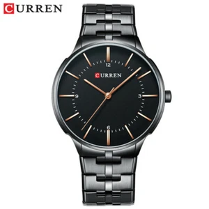 CURREN Men Quartz Watch Luxury Brand Steel Wristwatch Male Business Watches Gift - Picture 1 of 16