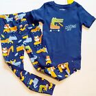 NWT 2pc Old Navy Dozing Off Construction Truck Zoo Animals Pajama Set 4T Twins
