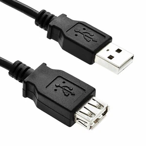 USB 2.0 Extension Cable Black Type A Male to Female PC Keyboard Mouse Lead Lot - Picture 1 of 6
