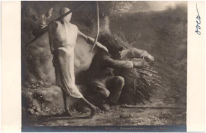Death And The Woodcutter by Jean-Francois Millet 1900s French Art RPPC Postcard - Picture 1 of 2