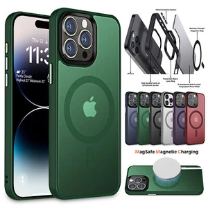 For iPhone 16 Pro Max 15 14 13 Translucent Matte Mag Safe Magnetic Silicone Case - Picture 1 of 27