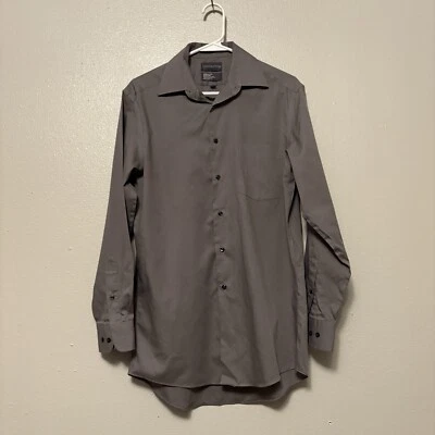 Covington Dress Shirt Gray Men Small Wrinkle Stain Free 32-33, 14-14.5, S/C - Image 1 of 4