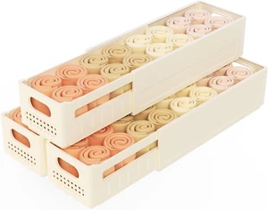 Retractable Plastic Storage Bins with Handles, Expandable Stackable Storage Bask - Picture 1 of 12