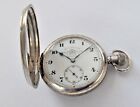 1917 SILVER CASED FULL HUNTER 10 JEWELS THOMAS RUSSELL POCKET WATCH WORKING