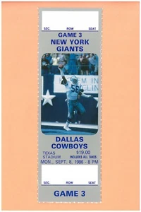Pepper Johnson 1st NFL game 1986 ticket New York Giants at Dallas Cowboys Walker - Picture 1 of 2