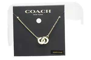 COLLAR COLGANTE CÍRCULO ABIERTO ENTRELAZADO COACH NUEVO CON ETIQUETAS ORO 91441 - Imagen 1 de 4
