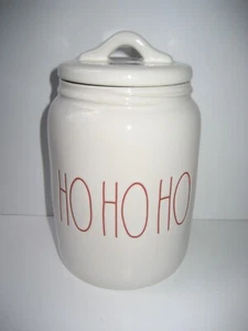 Tarro de galletas de Navidad Rae Dunn Ho Ho con tapa de Magenta - Nuevo - Estilo vintage - Imagen 1 de 16