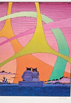 JEAN GIRAUD MOEBIUS 1984 SCREEN PRINT COLOR LITHOGRAPH ART PRINT SIGNED PG 9 - Image 1 of 4