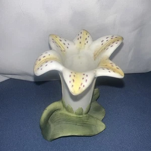 Vintage Lefton handbemalte Biskuitporzellan Cala Lily Kerzenhalter Vase KW2499 - Bild 1 von 5