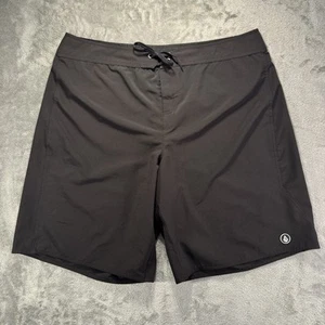 Volcom Board Shorts Men 14W (40) Black Stretch Drawstring Swim Trunks Beach Surf - Picture 1 of 10