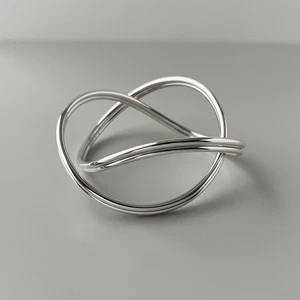 Georg Jensen Sterling Silver Bangle #554B. Alliance Double Allan Scharff. Size S - Picture 1 of 6