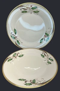 2 Lenox China Holiday Nouveau Gold Rim Dinner Plates 6221501 USA 10 5/8" - Picture 1 of 7