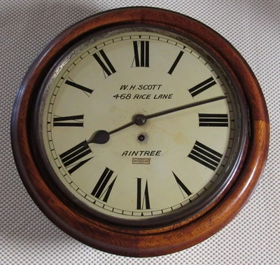 Antiguo reloj de pared inglés Winterhalder & Hofmeier Fusee Gallery 16,5 pulgadas Foto 1 de 4