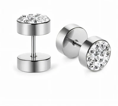 Ohrringe Ohrstecker Edelstahl Glitzersteine Strasssteine funkeln silber Schmuck - Bild 1 von 2
