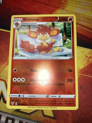 Pokemon Darkness Ablaze Simisear - 027/189 - Uncommon Reverse NM - Image 1 of 2