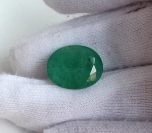 Smeraldo verde 10 carati 100% naturale di alta qualità dallo Zambia pietra preziosa ovale sfusa - Foto 1 di 8