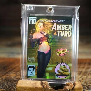 Amber Heard "Amber Turd" Character Johnny Depp Refractor collectible Card - Picture 1 of 10