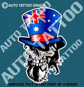 AUSSIE SKULL FLAG DECAL STICKER PATRIOTIC AUSTRALIANA AUSSIE DECALS STICKERS - Bild 1 von 1