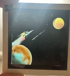 USSR GLASS SLIDE glass space Soviet spacecraft Vintage photo positive planet - Picture 1 of 7