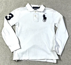 Ralph Lauren Big Pony Polo Boys Small (8) White Classic Fot Long Sleeve - Picture 1 of 10