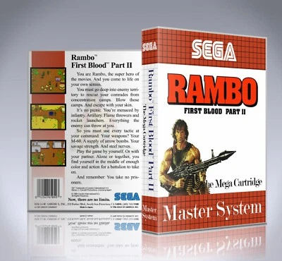 Sega Master System Case - NO GAME - RAMBO - First Blood Part II - Image 1 of 3