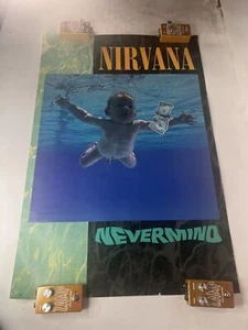 Póster promocional original 1991 Nirvana Nevermind 35"x23" Sub Pop DGC NUNCA COLGADO - Imagen 1 de 6
