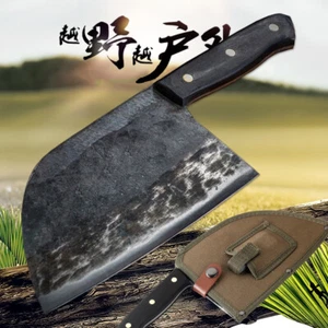 HANDFORGED HUNTERS SERBIAN CHEF KNIFE HIGH-CARBON CLAD STEEL KITCHEN CLEAVER - Picture 1 of 7