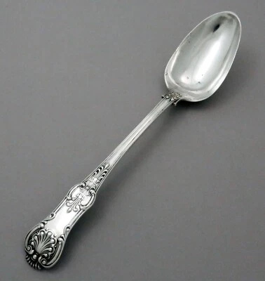 CUCHARA DE RELLENAR DE PLATA COLONIAL Indian patrón de rey PITTAR & CO. 11 5/8" Foto 1 de 4