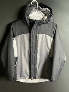 All In Motion Boys 8-10 Medium Jacket Gray Hoodie Windbreaker Full zip Snap - Picture 1 of 6