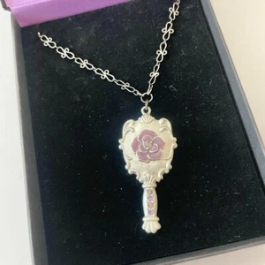ANNA SUI Hand Mirror motif Necklace Rose Chain length approx. 60 cm With box - Picture 1 of 10