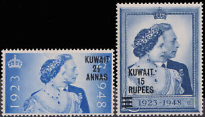 Kuwait 1948 Royal Silver Wedding (2) fine, fresh MNH, SG 74/5, Sc 82/3