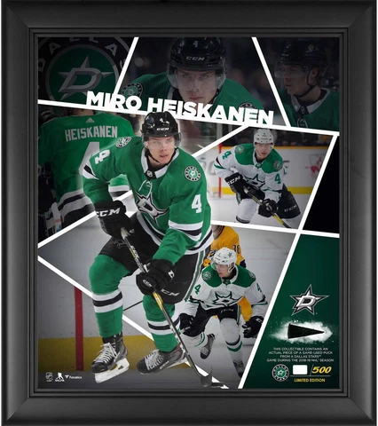 Miro Heiskanen Dallas Stars Frmd 15" x 17" Collage & Piece of GU Puck - LE 500 Cover