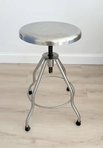 Stainless Steel Medical/Industrial Adjustable Lab Stool - Picture 1 of 4