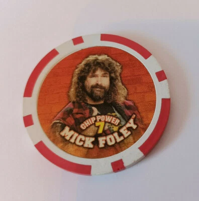 WWE Power Chipz MICK FOLEY Raro Coleccionable Ficha de Lucha Libre (REF:011) - Imagen 1 de 2