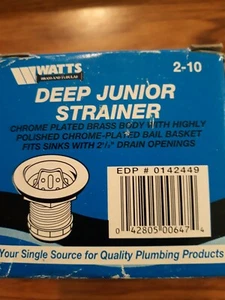 WATTS DEEP JUNIOR STRAINER 2 1/2" CHROME PLATED BRASS     NEW - Bild 1 von 5