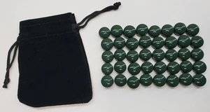 40er Set MASSIVE DUNKELGRÜNE Pente Glas Stein Spielfiguren Teil Ersatz NEU - Bild 1 von 3