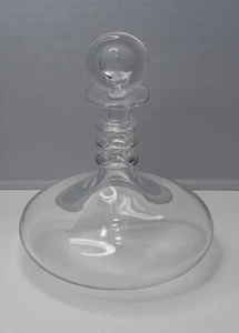 Baccarat mundgeblasene Glas Spirale Ring Hals Schiffs DEKANTER mit Mondstopfen Frankreich - Bild 1 von 14